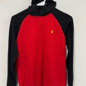 Polo Ralph Lauren Boy’s Red and Black Hoodie with Yellow Logo